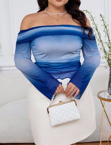 Bluza SHEIN CURVE, albastru