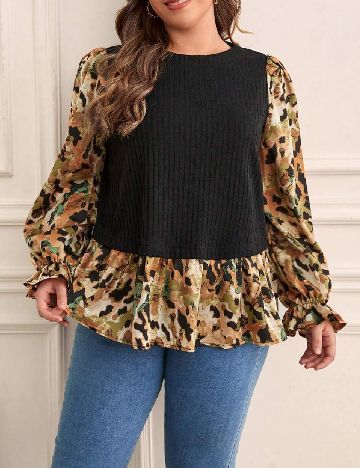 Bluza SHEIN CURVE, negru