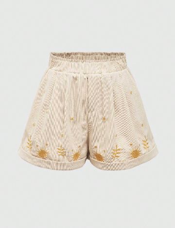 Pantaloni scurti Romwe, crem