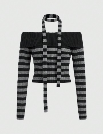 Bluza Romwe, gri/negru