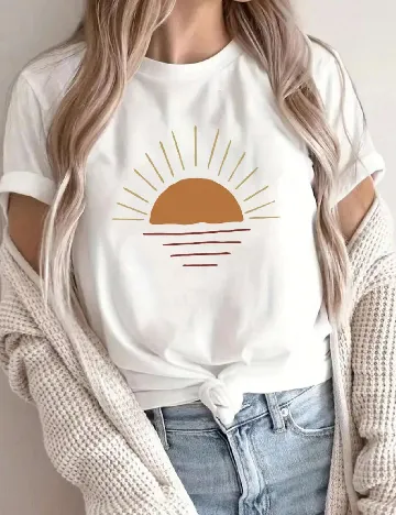 Tricou SHEIN CURVE, alb