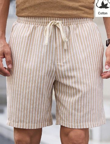 Pantaloni scurti SHEIN, maro/alb