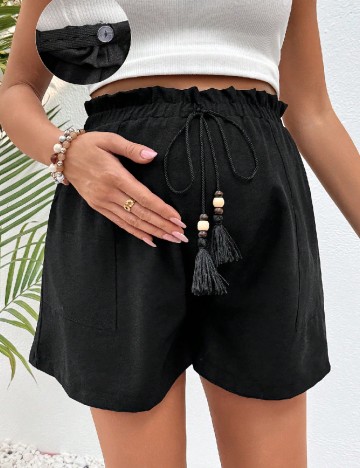 Pantaloni scurti SHEIN Maternity, negru