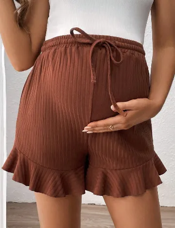 Pantaloni scurti SHEIN Maternity, maro