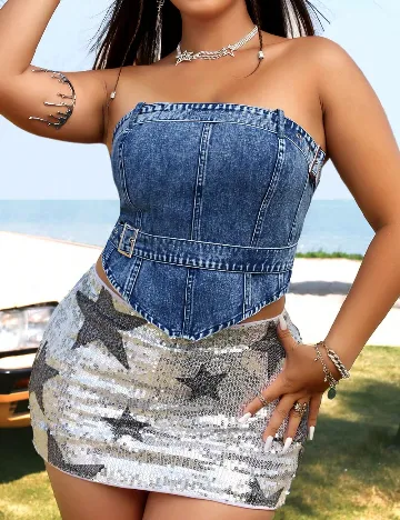 Top SHEIN CURVE, albastru