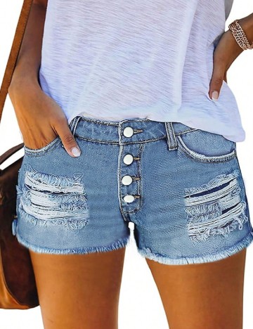 Pantaloni scurti SHEIN, albastru