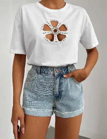 Tricou Oversize SHEIN, alb