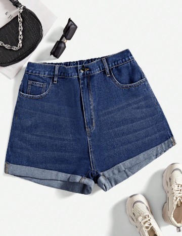 Pantaloni scurti SHEIN CURVE, albastru