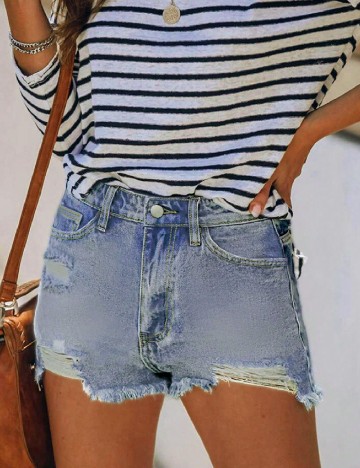 Pantaloni scurti SHEIN, albastru