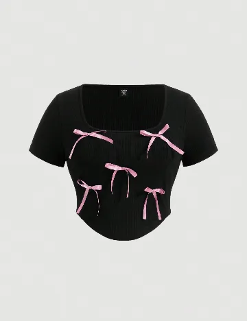 Top SHEIN CURVE, negru