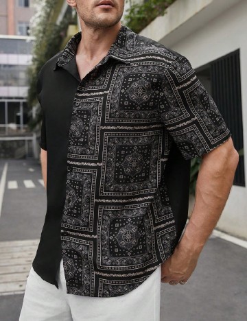 Camasa SHEIN Plus Size Men, negru