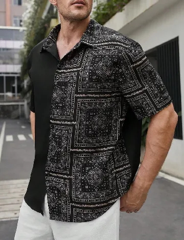 Camasa SHEIN Plus Size Men, negru