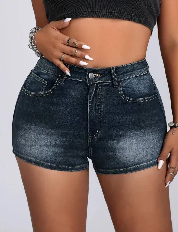 Pantaloni scurti SHEIN CURVE, bleumarin