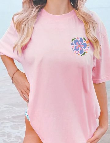 Tricou Oversize SHEIN CURVE, roz