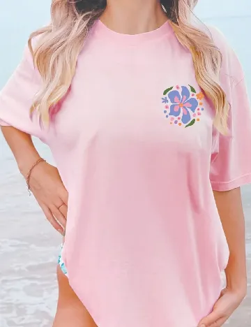 Tricou Oversize SHEIN CURVE, roz
