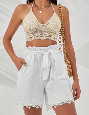 Pantaloni scurti SHEIN, alb