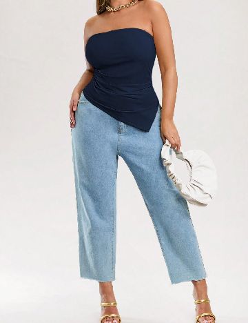 Top SHEIN CURVE, bleumarin