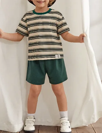 Compleu Shein Kids, crem/verde