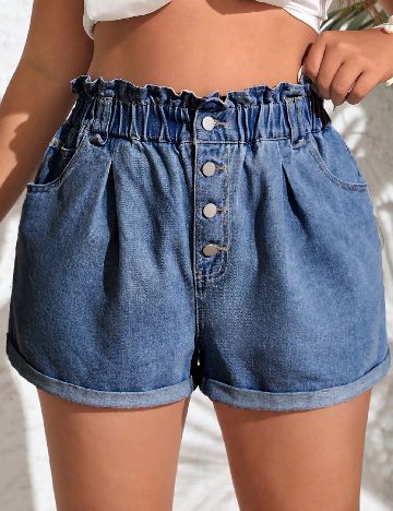 Pantaloni scurti SHEIN CURVE, albastru