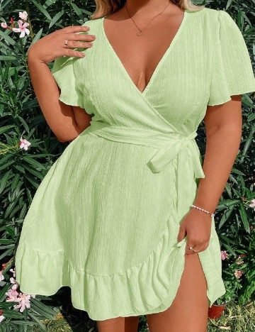 Rochie scurta SHEIN CURVE, verde