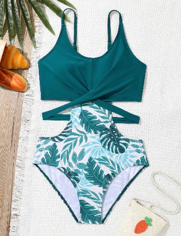 Costum de baie Shein Kids, turcoaz