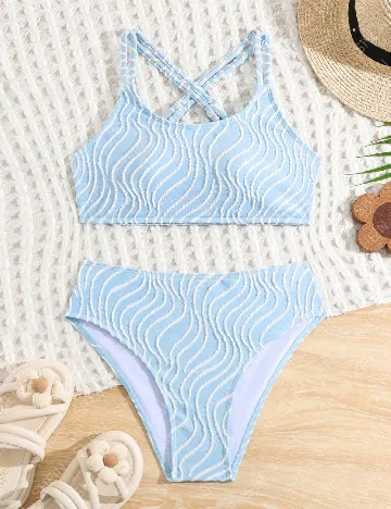 Costum de baie Shein Kids, albastru