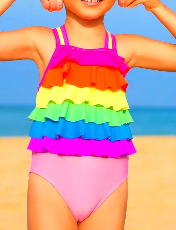 Costum de baie Shein Kids, mix culori
