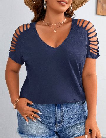 Tricou SHEIN CURVE, bleumarin
