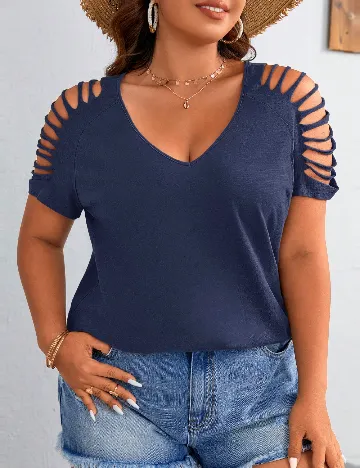 Tricou SHEIN CURVE, bleumarin