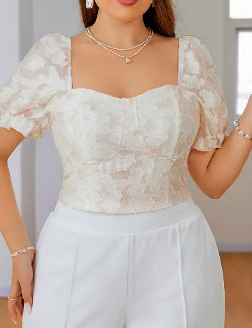 Top SHEIN CURVE, ecru