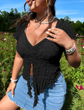 Top SHEIN CURVE, negru