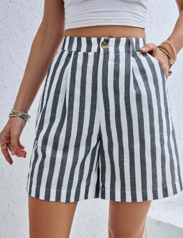 Pantaloni scurti SHEIN, gri/alb