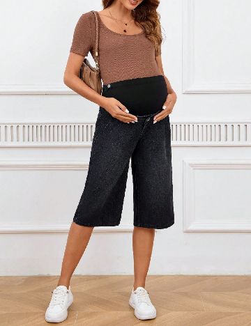 Pantaloni scurti SHEIN Maternity, gri inchis