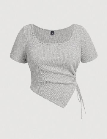 Tricou SHEIN CURVE, gri