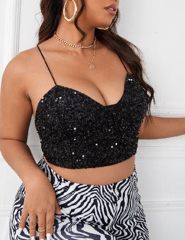 Top SHEIN CURVE, negru
