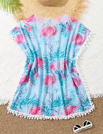 Rochie de plaja Shein Kids, albastru