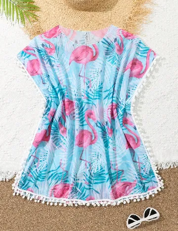 Rochie de plaja Shein Kids, albastru