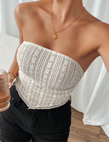 Top SHEIN, ecru