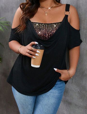 Bluza SHEIN CURVE, negru