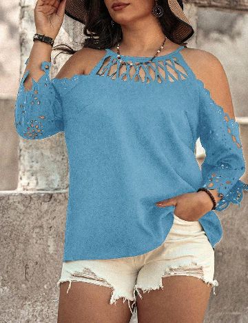 Bluza SHEIN CURVE, albastru