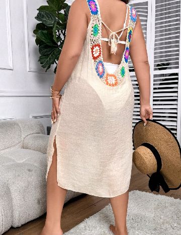 Rochie de plaja SHEIN CURVE, crem