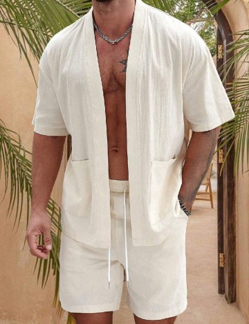 Compleu SHEIN Plus Size Men, crem