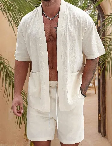 Compleu SHEIN Plus Size Men, crem