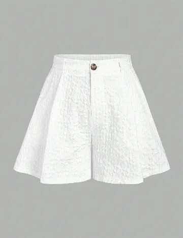 Pantaloni scurti SHEIN CURVE, alb