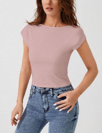 Tricou SHEIN, roz pudra