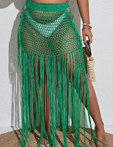 Fusta de plaja SHEIN CURVE, verde