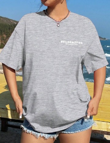 Tricou SHEIN CURVE, gri