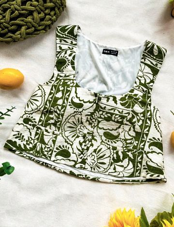 Top SHEIN, verde/alb