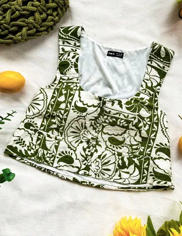 Top SHEIN, verde/alb