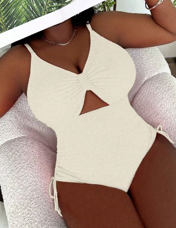 Costum de baie SHEIN CURVE, ecru